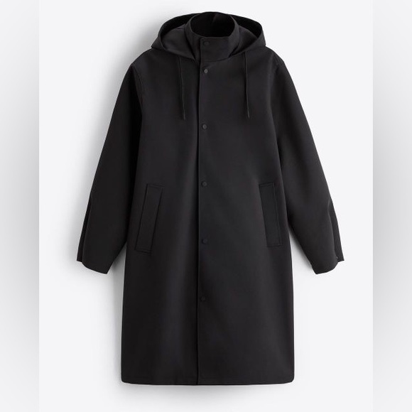Zara Technical Water Repellent Parka Black 8281/885 Men's - Picture 13 of 14